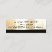 Carte De Visite Mini Élégant professionnel élégant, Noir, brillant (Dos)