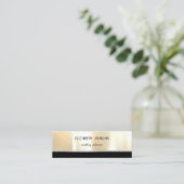 Carte De Visite Mini Élégant professionnel élégant, Noir, brillant (Debout devant)