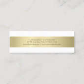 Carte De Visite Mini Élégant Professionnel Look Or Simple Plain Moderne (Dos)