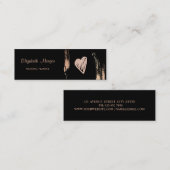 Carte De Visite Mini Élégant professionnel moderne, Brush Stroke, Coeur (Devant / Derrière)