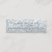 Carte De Visite Mini Élégant professionnel moderne Silver Glittery Boke (Dos)