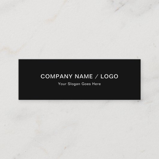 Carte De Visite Mini Élégant professionnel noir et blanc simple simple (Devant)