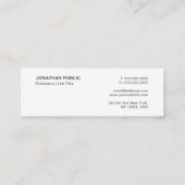 Carte De Visite Mini Élégant professionnel noir et blanc simple simple (Dos)