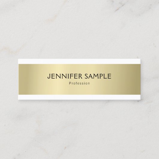 Carte De Visite Mini Élégant professionnel or look moderne simple simpl (Devant)