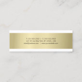 Carte De Visite Mini Élégant professionnel or look moderne simple simpl (Dos)