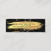 Carte De Visite Mini Élégant professionnel pinceau or, Marbre (Dos)