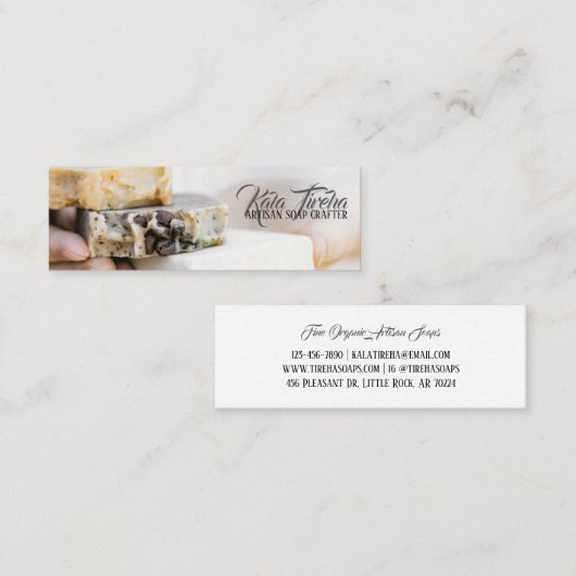 Carte De Visite Mini Élégant Raw Organic Soap Maker (Devant / Derrière)