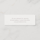 Carte De Visite Mini Elégant Rose Abstrait Gold Purple Aquarelle (Dos)