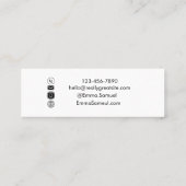 Carte De Visite Mini Élégant rose chaud Bonjour Calligraphie minimale (Dos)