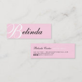 Carte De Visite Mini Élégant rose classique typographie moderne monogra (Devant / Derrière)