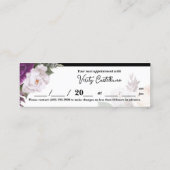 Carte De Visite Mini Elégant Rose Floral Salon Signet Nomination (Dos)