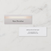 Carte De Visite Mini Élégant Rose Gold Striped Moderne Design Gris (Devant / Derrière)