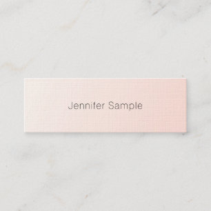 Carte De Visite Mini Élégant rose pâle minimaliste sobre tendance luxe