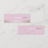 Carte De Visite Mini Élégant rose rayures texturées Professionnel Perso (Devant / Derrière)