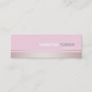 Carte De Visite Mini Élégant rose rayures texturées Professionnel Perso