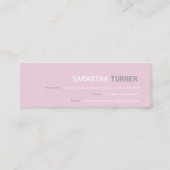 Carte De Visite Mini Élégant rose rayures texturées Professionnel Perso (Dos)