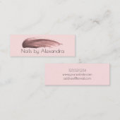 Carte De Visite Mini Élégant rose vernis à ongles rose pastel (Devant / Derrière)