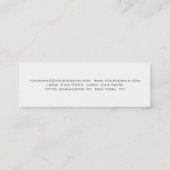 Carte De Visite Mini Élégant script blanc Simple tendance Professional (Dos)