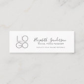 Carte De Visite Mini Élégant script minimal mince avec CODE QR (Devant)