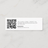 Carte De Visite Mini Élégant script minimal mince avec CODE QR (Dos)
