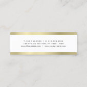 Carte De Visite Mini Élégant Simple Moderne Design Doré Tendance Uni (Dos)