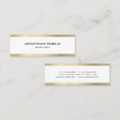 Carte De Visite Mini Élégant Simple Moderne Design Doré Tendance Uni (Devant / Derrière)