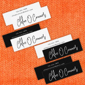 Carte De Visite Mini Élégant Simple Script Name White Minimalist