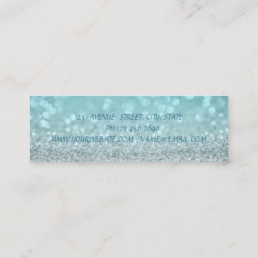 Carte De Visite Mini Elégant Sophisticé Moderne Glittery Bokeh, Lotus (Dos)