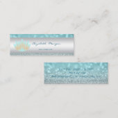 Carte De Visite Mini Elégant Sophisticé Moderne Glittery Bokeh, Lotus (Devant / Derrière)