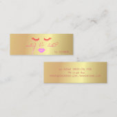 Carte De Visite Mini Elégant Style Moderne Or, Lèvres, Lashes, Maquilla (Devant / Derrière)