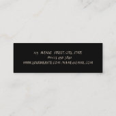 Carte De Visite Mini Elégant Style Proffesional, Noir, Simple (Dos)
