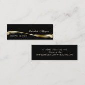 Carte De Visite Mini Elégant Style Proffesional, Noir, Simple (Devant / Derrière)