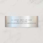 Carte De Visite Mini Elégant tendance, Argent Stripes (Dos)