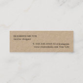 Carte De Visite Mini Élégant Texture moderne Papier Kraft rouge (Dos)