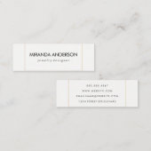 Carte De Visite Mini Elégant Trim Doré Faux (Devant / Derrière)