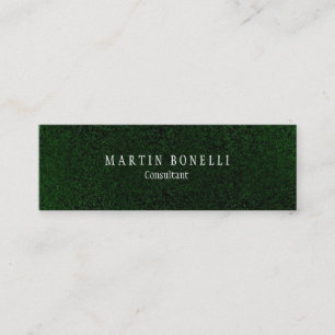 Carte De Visite Mini Élégant Vert Unique Plat propre mince