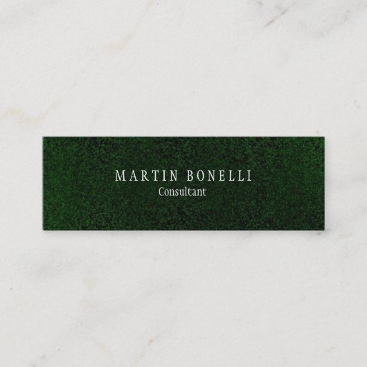 Carte De Visite Mini Élégant Vert Unique Plat propre mince (Devant)