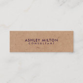 Carte De Visite Mini Élégant violet IMPRIMÉ Kraft Consultant (Devant)