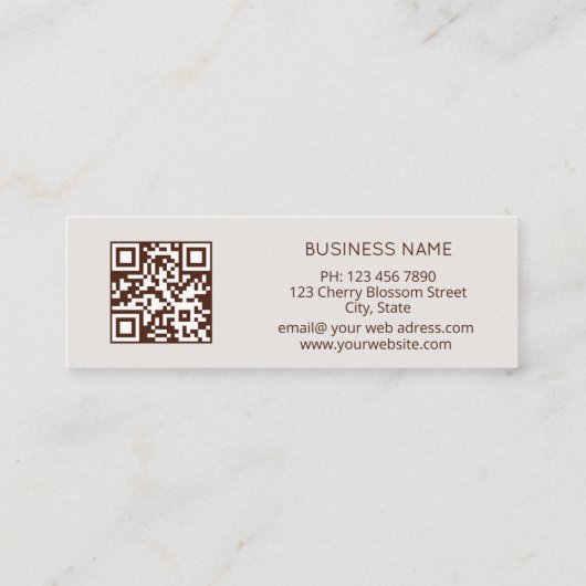 Carte De Visite Mini Elegant White 3D Magnolia (Dos)