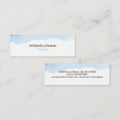 Carte De Visite Mini Elégante aquarelle BLUE minimale (Devant / Derrière)