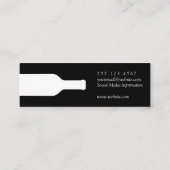 Carte De Visite Mini Élégante bouteille de vin blanc or (Dos)