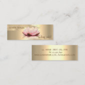 Carte De Visite Mini Élégante Brosse à huile d'or, Lotus (Devant / Derrière)