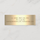 Carte De Visite Mini Élégante Brosse à huile d'or, Lotus (Dos)