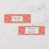 Carte De Visite Mini Élégante girafe moderne et professionnelle (Devant / Derrière)