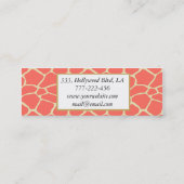 Carte De Visite Mini Élégante girafe moderne et professionnelle (Dos)