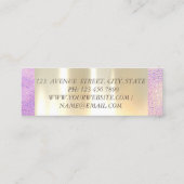 Carte De Visite Mini Élégante Glamorouse moderne, Holographie de Faux G (Dos)