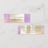 Carte De Visite Mini Élégante Glamorouse moderne, Holographie de Faux G (Devant / Derrière)