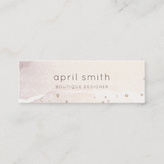 Carte De Visite Mini Elégante Parties scintillant Abstraite d'aquarelle (Devant)