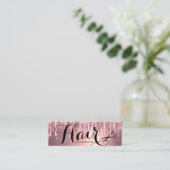 Carte De Visite Mini Élégante parties scintillant dorée rose goutte-à-g (Debout devant)