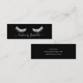 Carte De Visite Mini Élégante parties scintillant en argent de pouce no (Devant / Derrière)